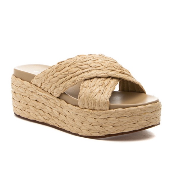 NWT J/SLIDES QUIVER Natural Raffia Sandal - Picture 2 of 15